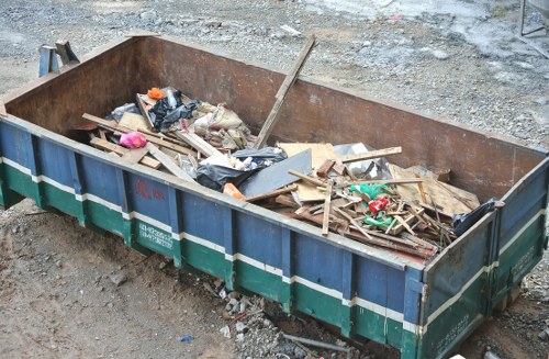 Commercial waste collection team at work in Finsbury Park